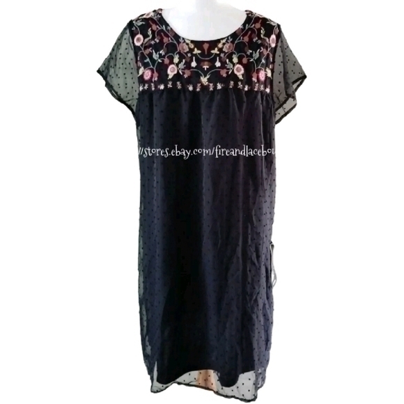 💥NWT💥 AVENUE PLUS EMBROIDERED DRESS SZ 1X - Picture 2 of 7